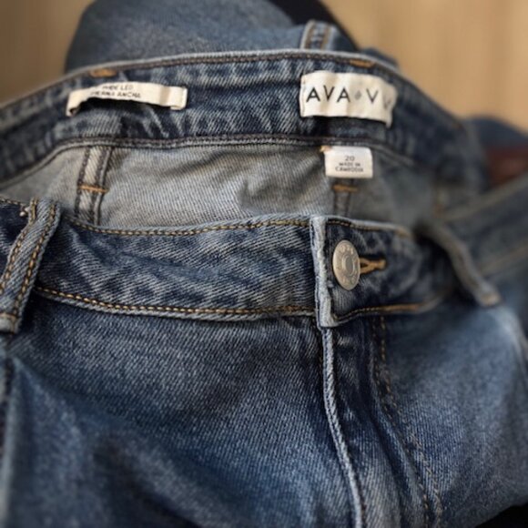 NWT Women's High-Rise Wide Leg Jeans - Ava & Viv Medium Wash size 20 - Picture 6 of 6